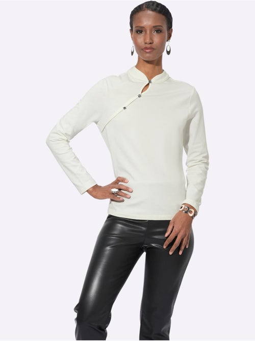 T-shirt à Manches Longues Qualité Coton Doux Sur La Peau - Taille Standard - Helline - Kiabi T-shirt à Manches Longues Qualité Coton Doux Sur La Peau - Taille Standard - Helline - Kiabi