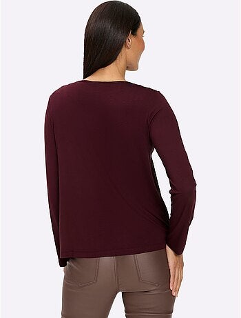 T-shirt à manches longues qualité maille imprimée - taille standard - helline