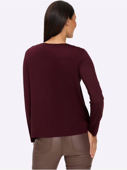 T-shirt à manches longues qualité maille imprimée - taille standard - helline - Kiabi T-shirt à manches longues qualité maille imprimée - taille standard - helline - Kiabi