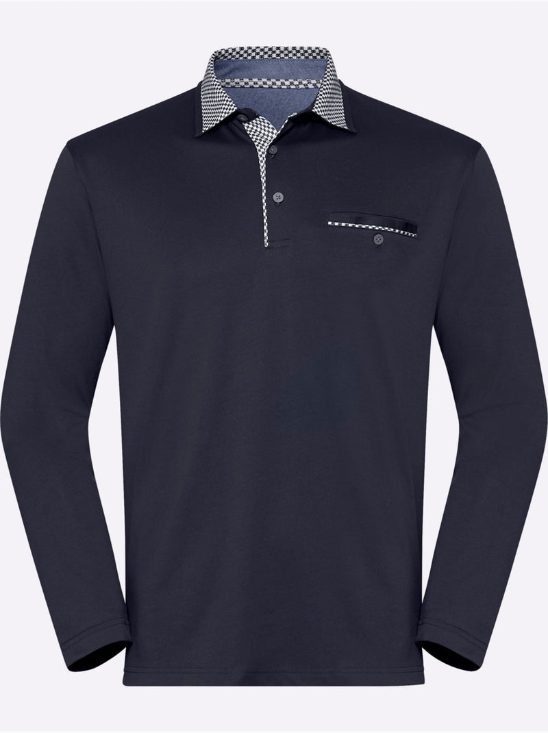 T-shirt à Manches Longues Qualité Signée Hajo - Taille Standard - Witt Bleu marine - Kiabi
