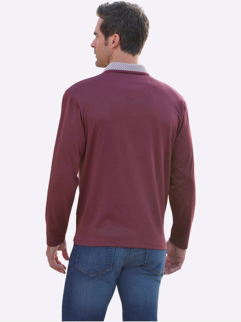 T-shirt à Manches Longues Qualité Signée Hajo - Taille Standard - Witt Bordeaux - Kiabi