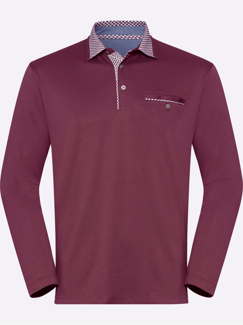 T-shirt à Manches Longues Qualité Signée Hajo - Taille Standard - Witt Bordeaux - Kiabi