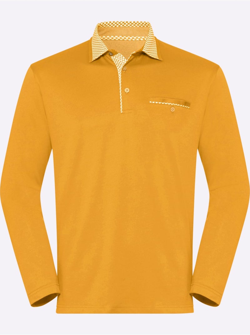 T-shirt à Manches Longues Qualité Signée Hajo - Taille Standard - Witt Ocre - Kiabi