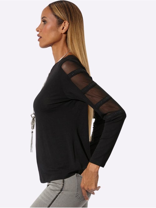 T-shirt à Manches Longues Qualité Tencel - Taille Standard - Helline - Kiabi