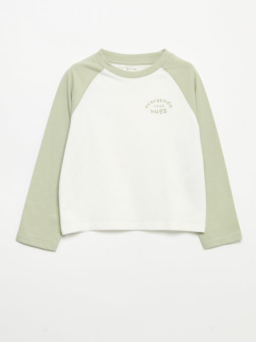 T-shirt à manches longues raglan - Kiabi