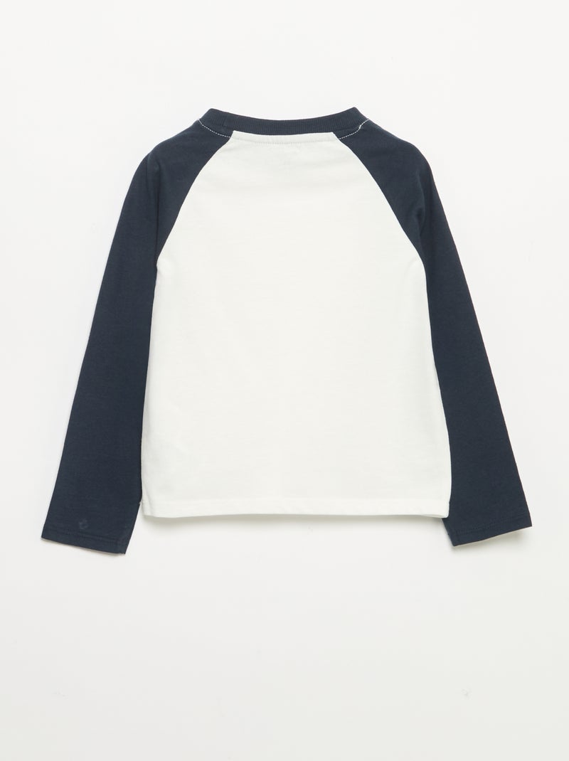 T-shirt à manches longues raglan Bleu - Kiabi