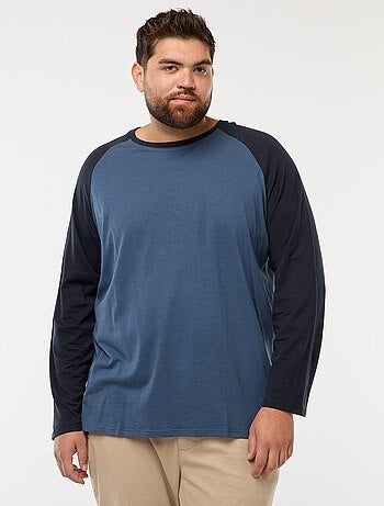 T-shirt à manches longues raglan et col rond