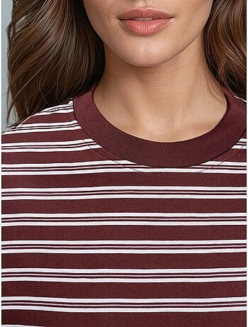 T-shirt à manches longues rayé , col rond busem