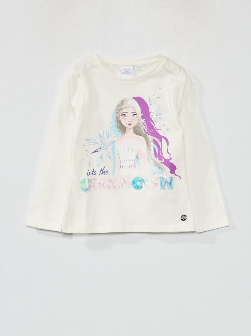 T-shirt à manches longues 'Reine des Neiges' Beige - Kiabi