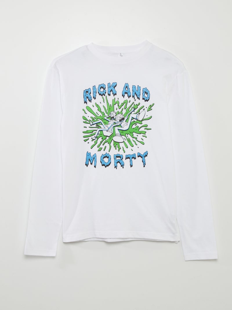 T-shirt à manches longues 'Rick & Morty' Blanc - Kiabi
