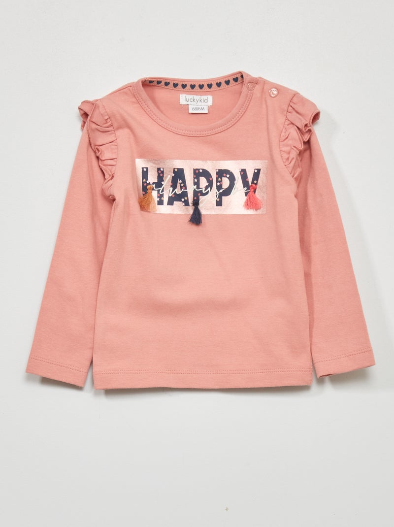 T-shirt à manches longues Rose - Kiabi