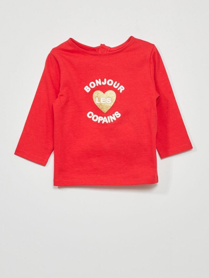T-shirt de bain à manches longues - Rouge - - 6.00