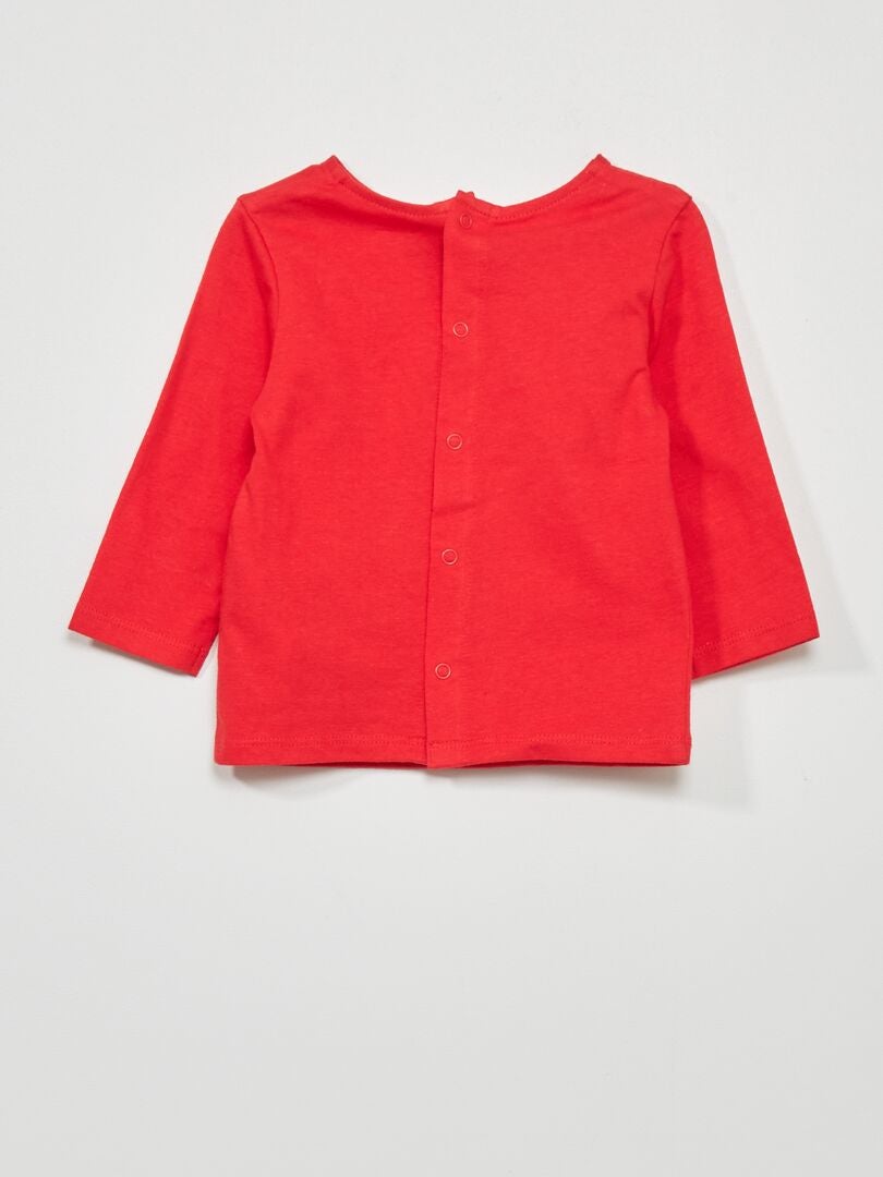 TRO TROPHAE vintage t-shirt with long sleeves red made in