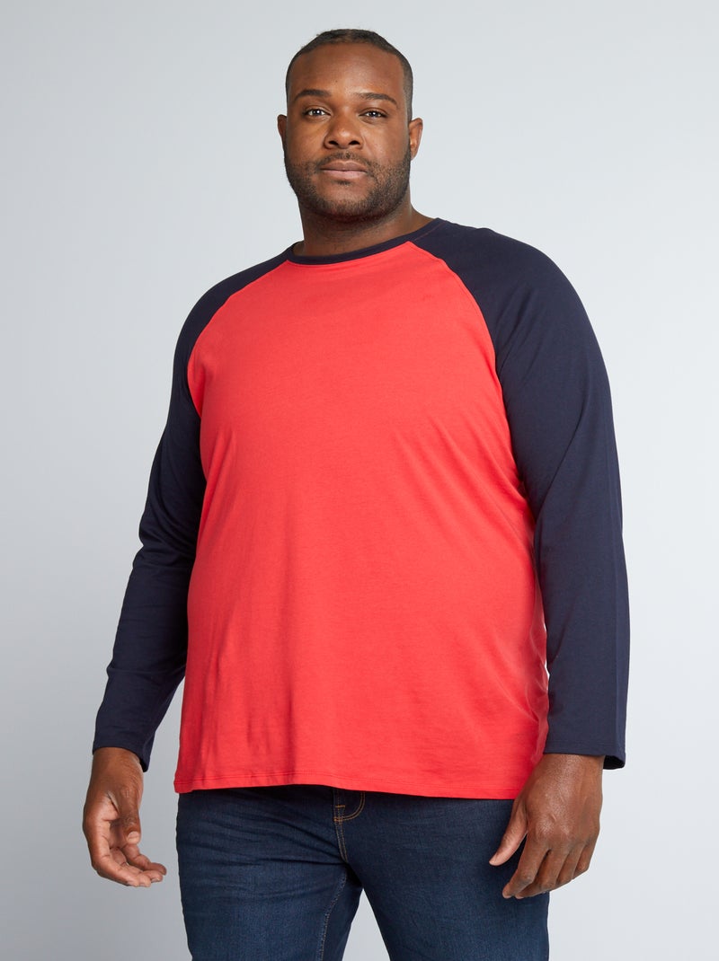 T-shirt à manches longues Rouge - Kiabi