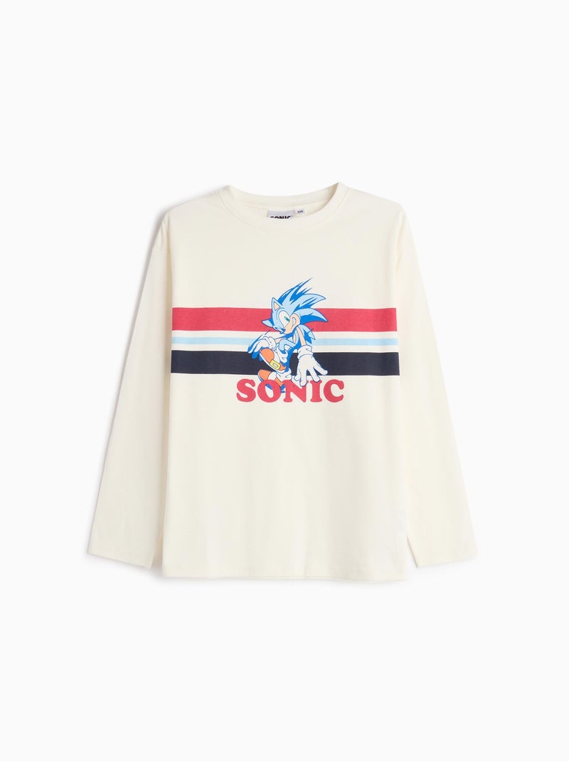 T-shirt à manches longues 'Sonic' Blanc - Kiabi