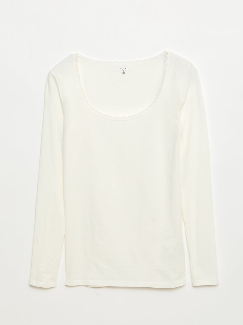 T-shirt à manches longues sous-vêtements Blanc - Kiabi