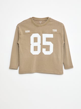 T-shirt à manches longues style sport américain