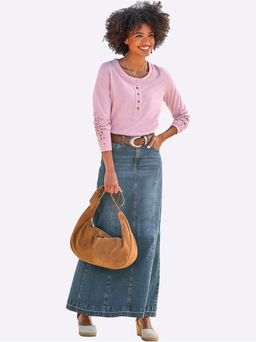 T-shirt à Manches Longues Superbe Empiècement En Dentelle - Taille Standard - helline - Kiabi