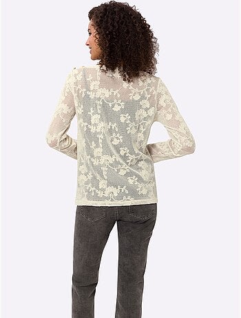 T-shirt à manches longues tout en dentelle - taille standard - helline