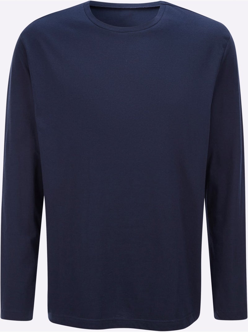 T-shirt à Manches Longues Un Basique Facile à Assortir - Taille Standard - Moda Vilona Bleu marine - Kiabi