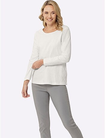 T-shirt à Manches Longues Un Basique Facile à Assortir - Taille Standard - Moda Vilona