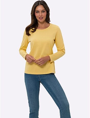 T-shirt à Manches Longues Un Basique Facile à Assortir - Taille Standard - Moda Vilona