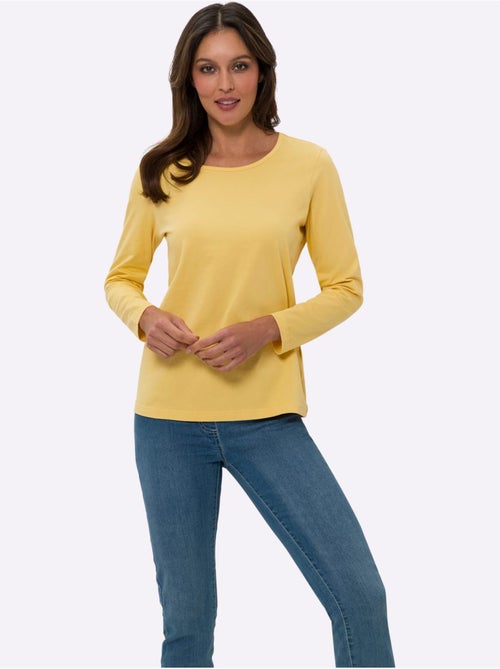 T-shirt à Manches Longues Un Basique Facile à Assortir - Taille Standard - Moda Vilona - Kiabi T-shirt à Manches Longues Un Basique Facile à Assortir - Taille Standard - Moda Vilona - Kiabi