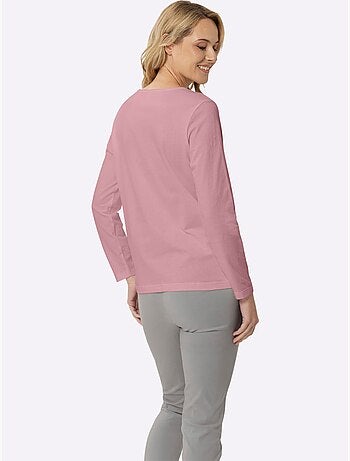 T-shirt à Manches Longues Un Basique Facile à Assortir - Taille Standard - Moda Vilona