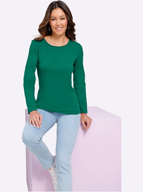 T-shirt à Manches Longues Un Basique Facile à Assortir - Taille Standard - Moda Vilona - Kiabi T-shirt à Manches Longues Un Basique Facile à Assortir - Taille Standard - Moda Vilona - Kiabi
