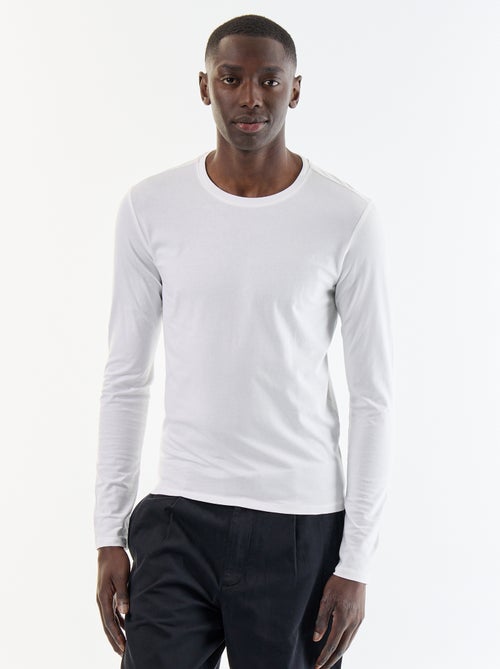 T-shirt à manches longues uni - Kiabi