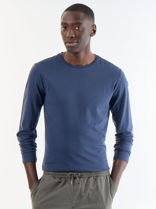 T-shirt à manches longues uni - Kiabi