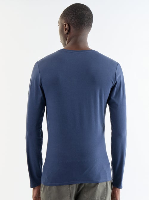 T-shirt à manches longues uni - Kiabi