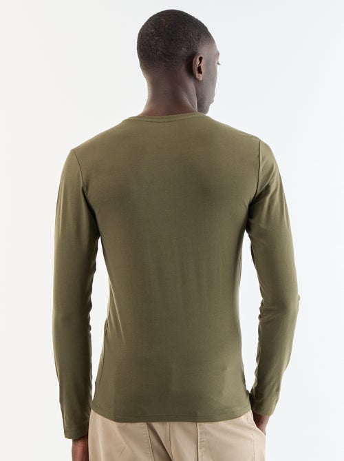 T-shirt à manches longues uni - Kiabi