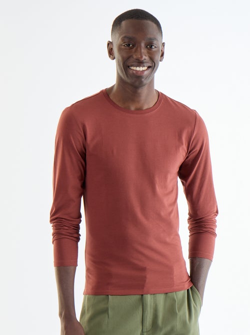 T-shirt à manches longues uni - Kiabi