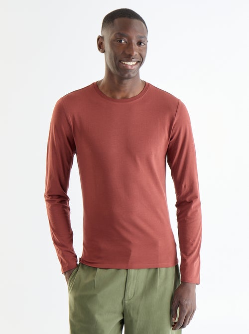 T-shirt à manches longues uni - Kiabi