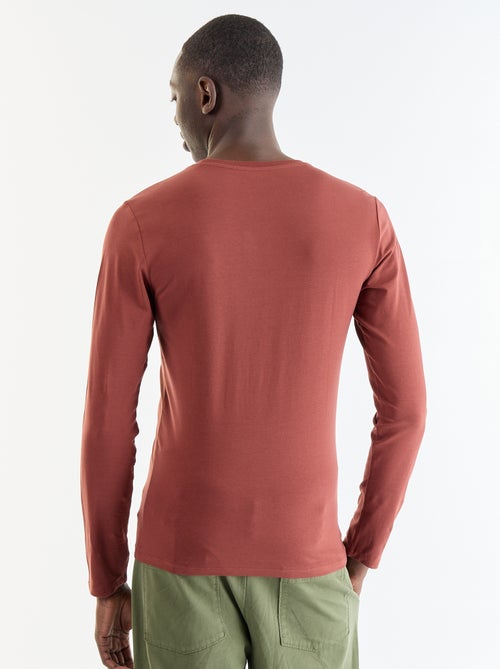 T-shirt à manches longues uni - Kiabi