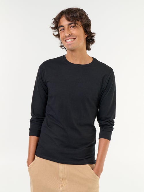 T-shirt à manches longues uni - Kiabi