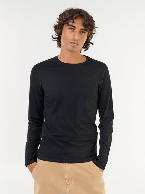 T-shirt à manches longues uni - Kiabi