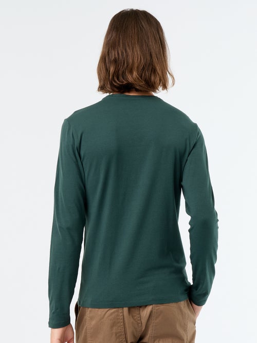 T-shirt à manches longues uni - Kiabi