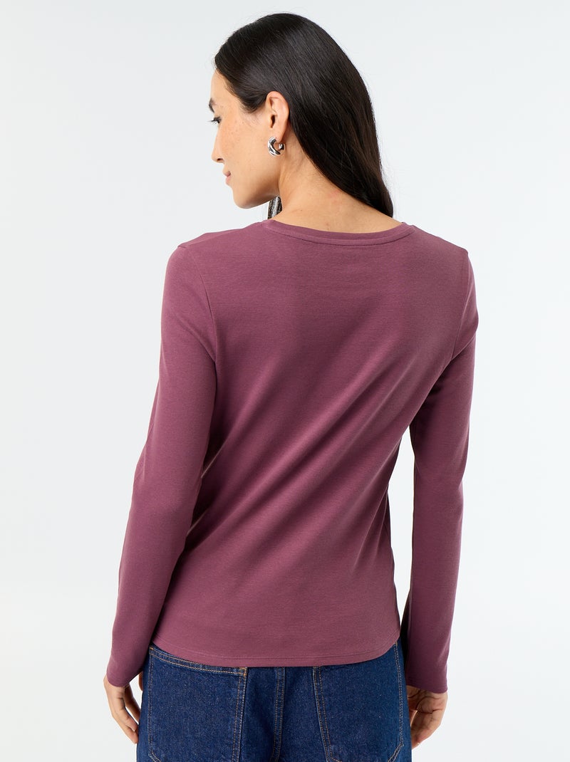 T-shirt à manches longues Violet - Kiabi