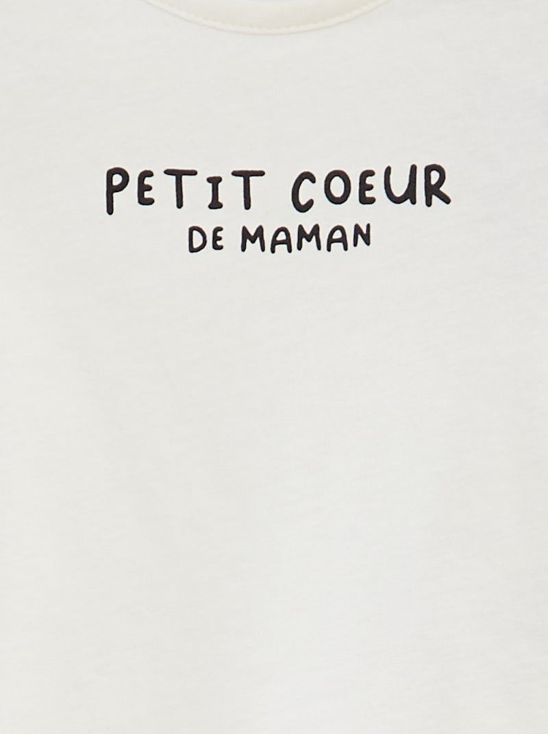 T-shirt à message BLANC - Kiabi