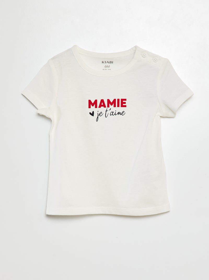 T-shirt à message BLANC - Kiabi
