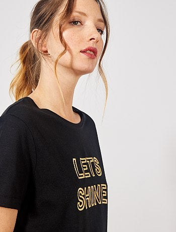 T-shirt à message brodé - Kiabi