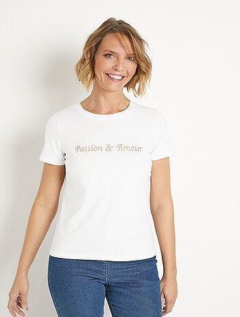 T-shirt à message manches courtes