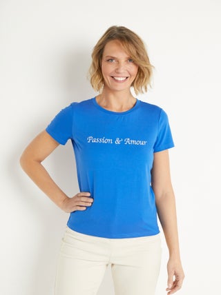 T-shirt à message manches courtes