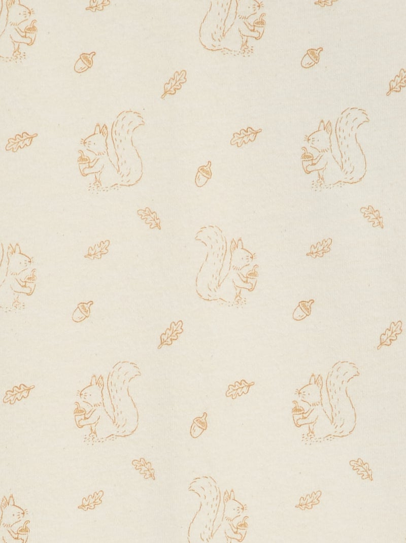 T-shirt à motif avec ouverture entièrement pressionnée Beige - Kiabi