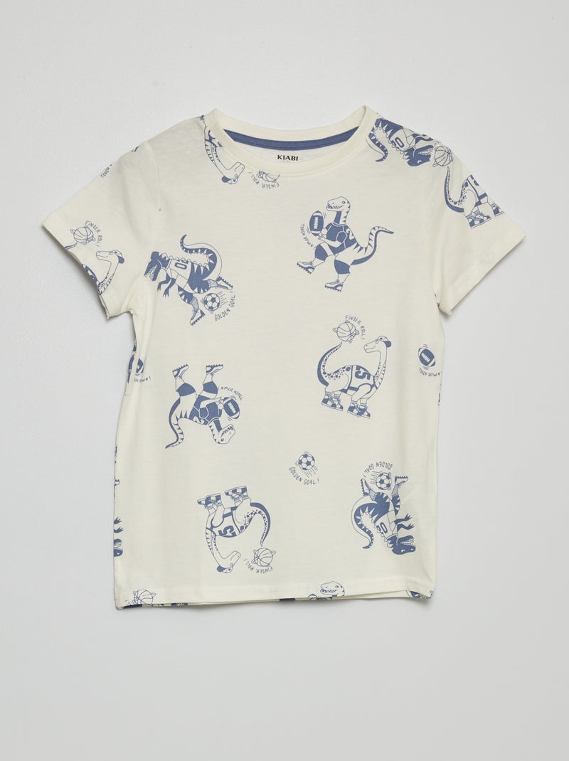 T-shirt à motif Beige - Kiabi