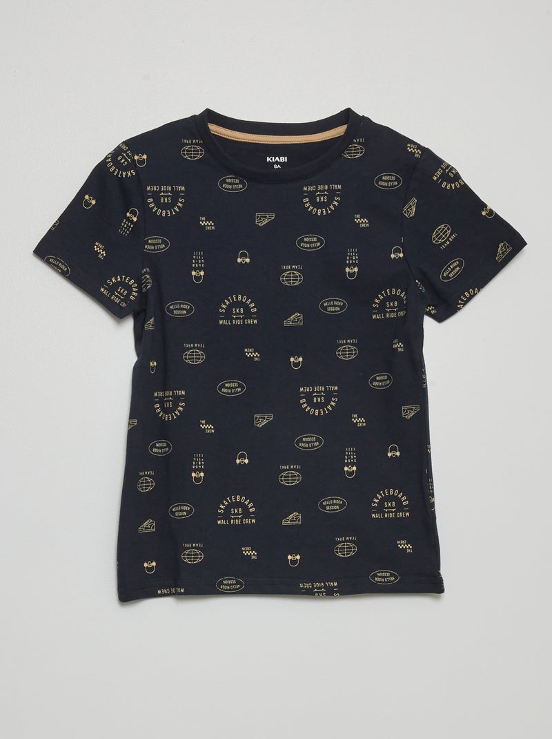T-shirt à motif Bleu - Kiabi