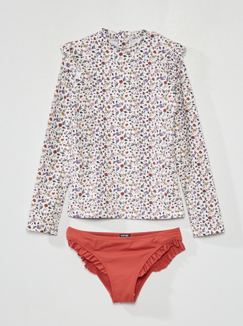 T-shirt à motif + culotte - 2 pièces Blanc/marron - Kiabi
