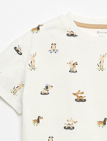 T-shirt à motif et à manches courtes